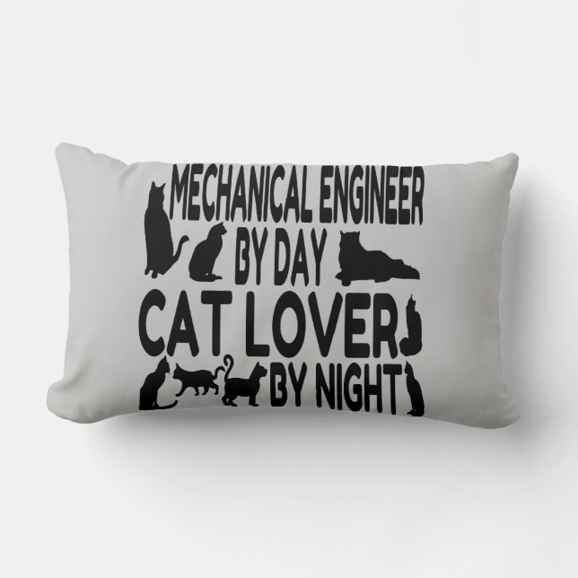Cat Lover Mechanical Engineer Lumbar Cushion (Front)