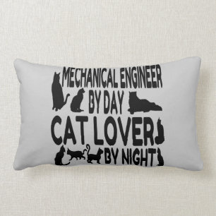Cat Lover Mechanical Engineer Lumbar Cushion
