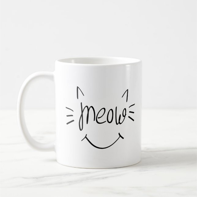 Cat Lover Meow Coffee Mug (Left)