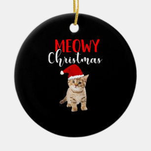 Cat Lover Merry Christmas catmas Ceramic Ornament