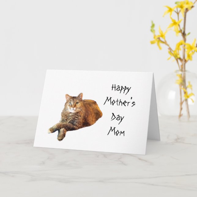 CAT LOVER MOTHER'S DAY  CARD (Yellow Flower)