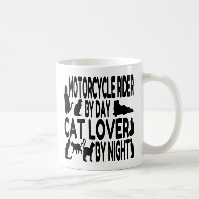 Cat Lover Motorcycle Rider Coffee Mug (Right)