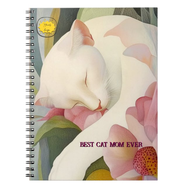Cat lover Mum Photo  orange Notebook (Front)