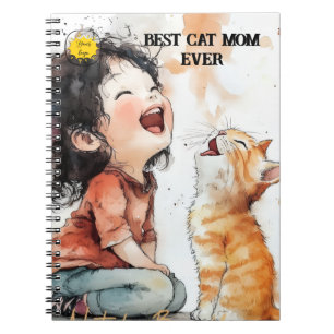 Cat lover Mum Photo  orange Notebook