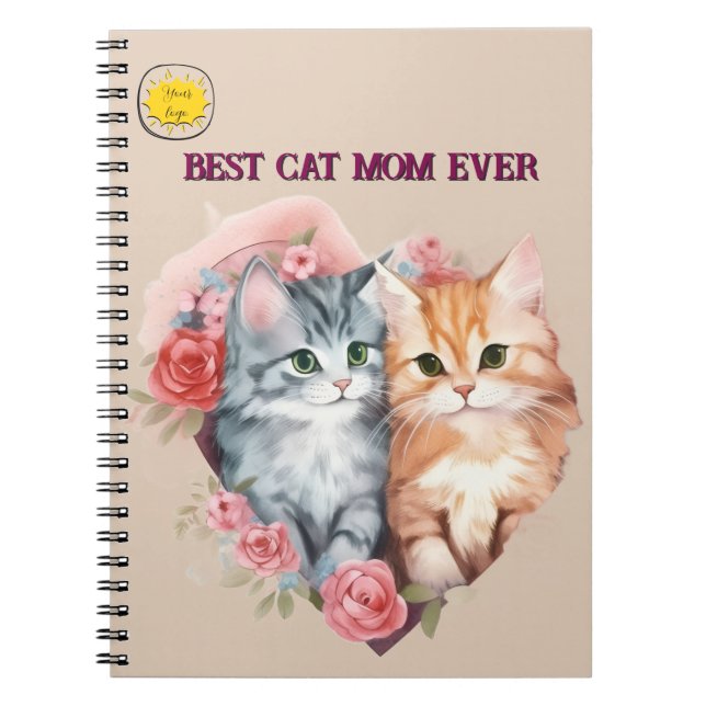Cat lover Mum Photo  orange Notebook (Front)