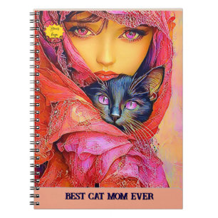 Cat lover Mum Photo  orange Notebook