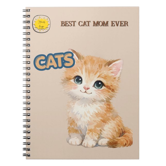 Cat lover Mum Photo  orange Notebook (Front)