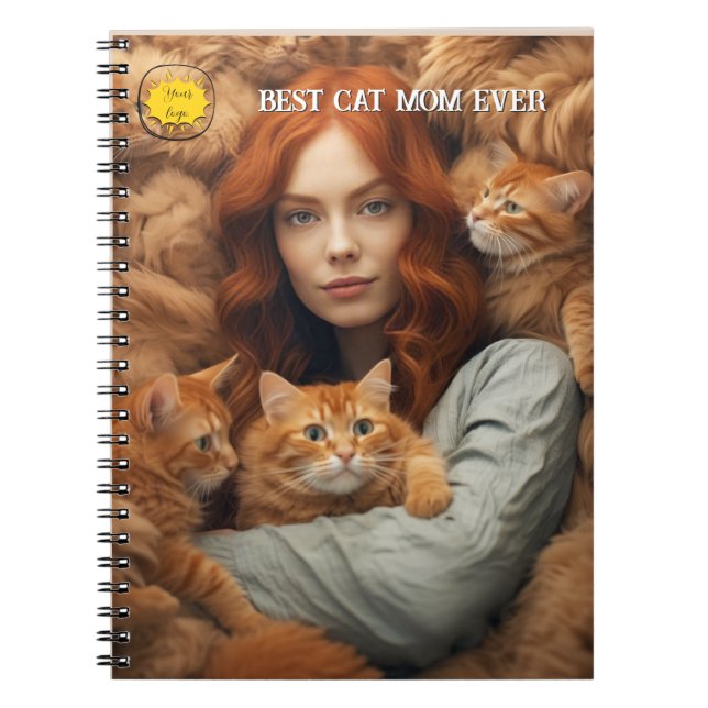 Cat lover Mum Photo  orange Notebook (Front)