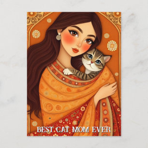 Cat lover Mum Photo orange Postcard