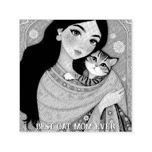 Cat lover Mum Photo orange Self-inking Stamp