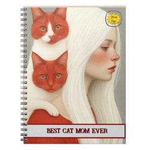 Cat lover Mum Photo red Notebook
