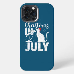 Cat Lover Palm Tree Santa Hat Cat Christmas In iPhone 13 Pro Max Case