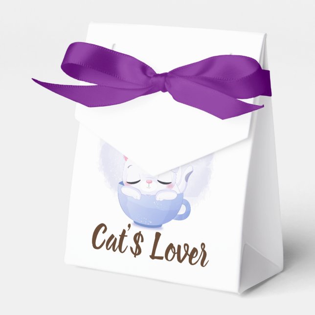 cat lover paperbag packaging favour box (Front Side)