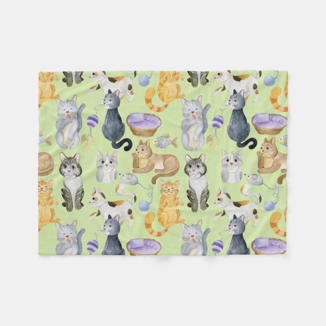 Cat lover pattern pet blanket (Front (Horizontal))