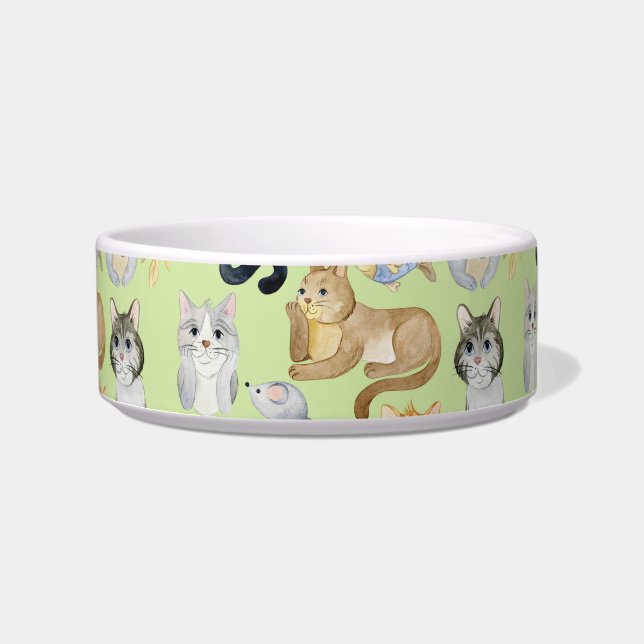 Cat lover pattern pet bowl (Front)