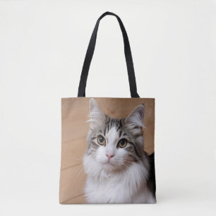 Cat Lover Personalised Photo  Tote Bag