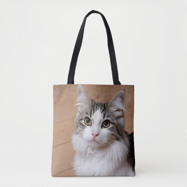 Cat Lover Personalised Photo  Tote Bag (Front)