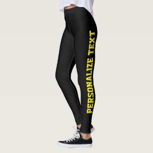 Cat Lover Pet Mum Black And Yellow Personalised Leggings