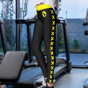 Cat Lover Pet Mum Yellow Black Pattern Custom Made Leggings