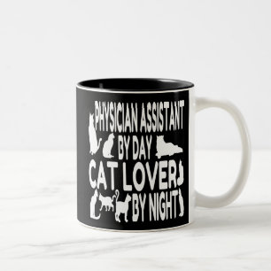 Cat Lover Physician Assistant Two-Tone Coffee Mug