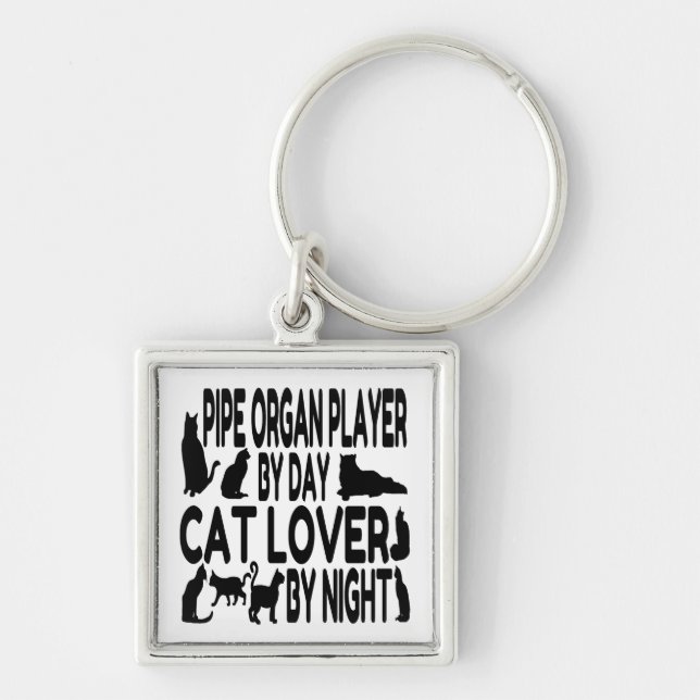 Cat Lover Pipe Organ Player Key Ring (Front)