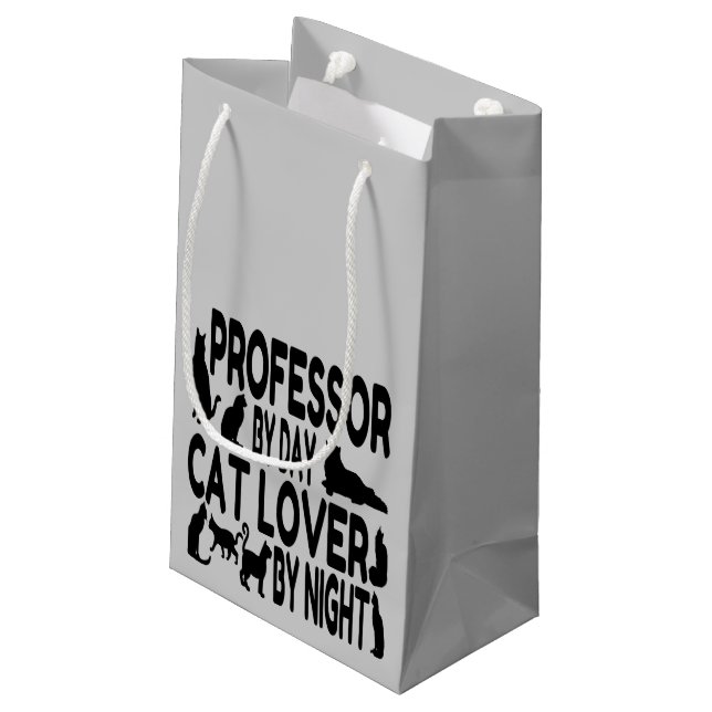 Cat Lover Professor Small Gift Bag (Back Angled)