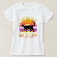 Cat Lover Radiant Summer Retro Sunset for Women