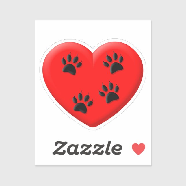 Cat Lover Red Heart And Paws Classic (Sheet)