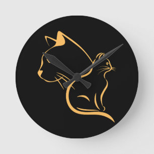 Cat Lover Round Clock