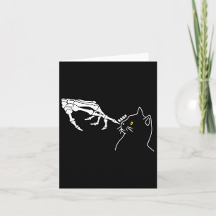 Cat Lover Skeleton Hand Boop Funny Halloween Cat M Card