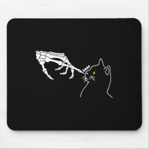 Cat Lover Skeleton Hand Boop Funny Halloween Cat M Mouse Pad