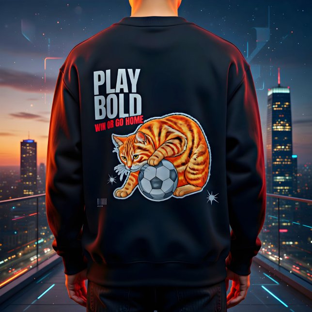 Cat Lover Soccer Play Bold Win Gift Sweatshirt (Creator Uploaded)