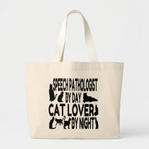 Cat Lover Speech Pathologist Large Tote Bag