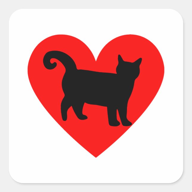 Cat Lover Square Sticker (Front)