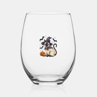 Cat Lover  Stemless Wine Glass