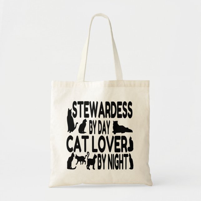 Cat Lover Stewardess Tote Bag (Front)