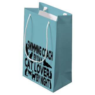 Cat Lover Swimming Coach Small Gift Bag