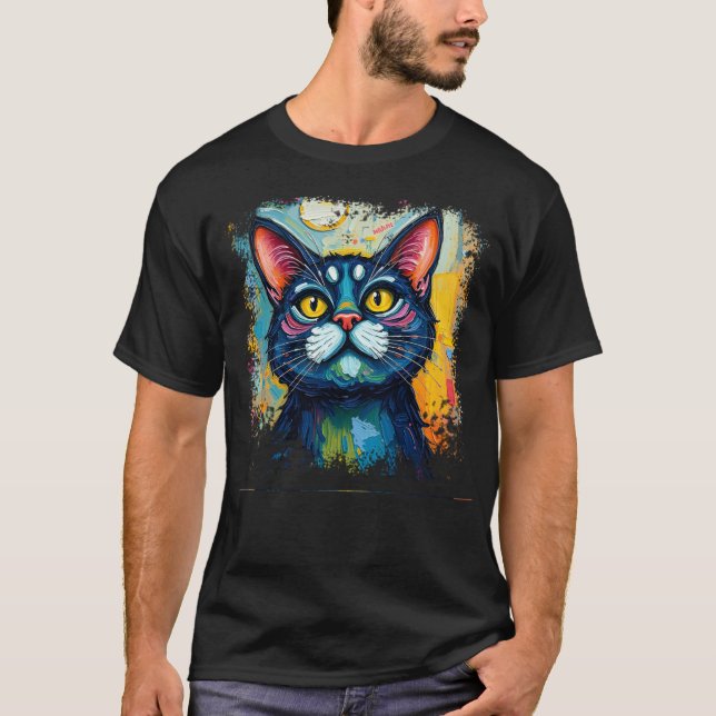 Cat lover t-shirt - abstraction of artwork (Front)