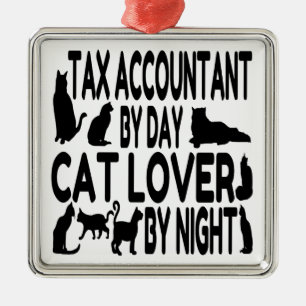 Cat Lover Tax Accountant Metal Ornament