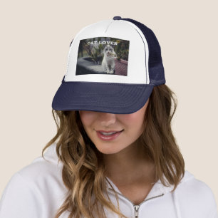 Cat Lover Text with Cute Cat Image Navy Colour Fit Trucker Hat