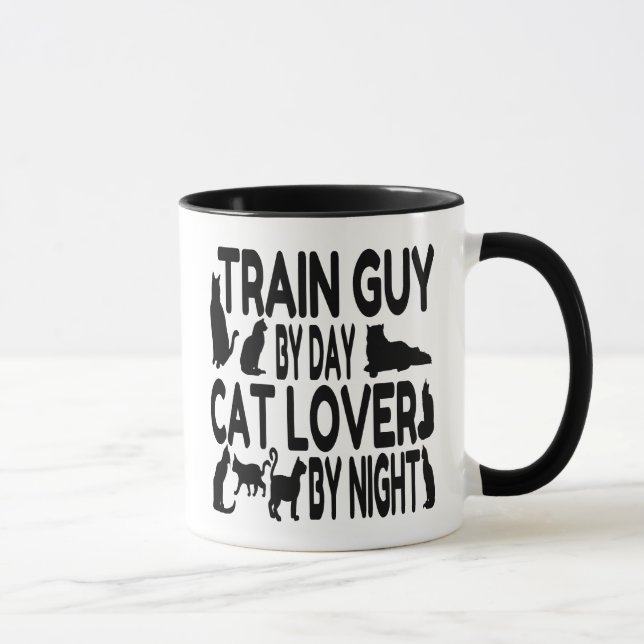 Cat Lover Train Guy Mug (Right)