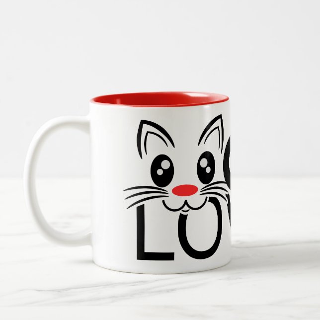 Cat Lover Two-Tone Coffee Mug (Left)
