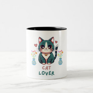 Cat Lover Two-Tone Coffee Mug
