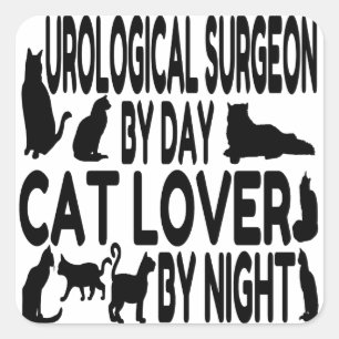 Cat Lover Urological Surgeon Square Sticker