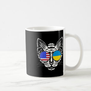 Cat Lover Us Ukrainian Flag Ukraine American Coffee Mug