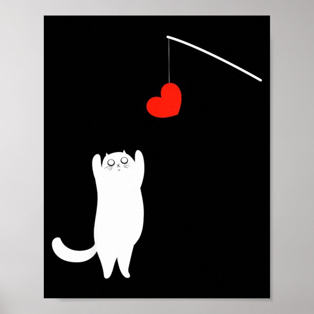 Cat Lover Valentine's Day Animal Affection Love Fu Poster (Front)