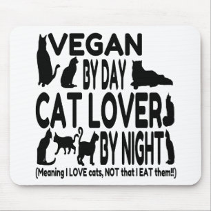 Cat Lover Vegan Funny Mouse Pad