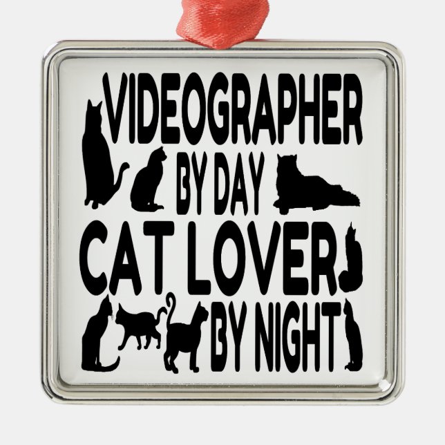 Cat Lover Videographer Metal Ornament (Front)