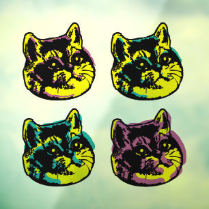 Cat Lover Window Decal Pop Art