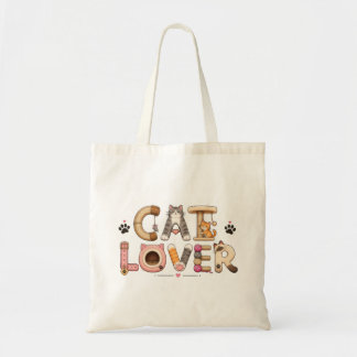 Cat Lover Word Art Tote Bag